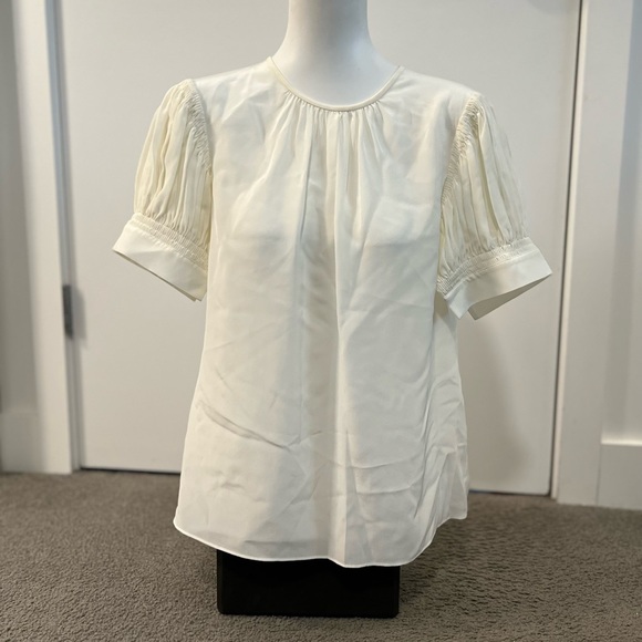 Rebecca Taylor Tops - Rebecca Taylor Pleated Puff Sleeve Silk Top Size Small